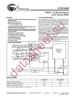 CY7C1325B-100AC datasheet  